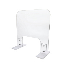 Customize Acrylic Desktop Protective Sneeze Display Rack Guard Clear Spit Shield with Stand